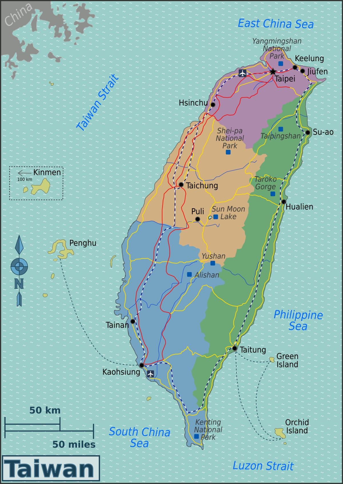 Ramani ya Taiwan bandari