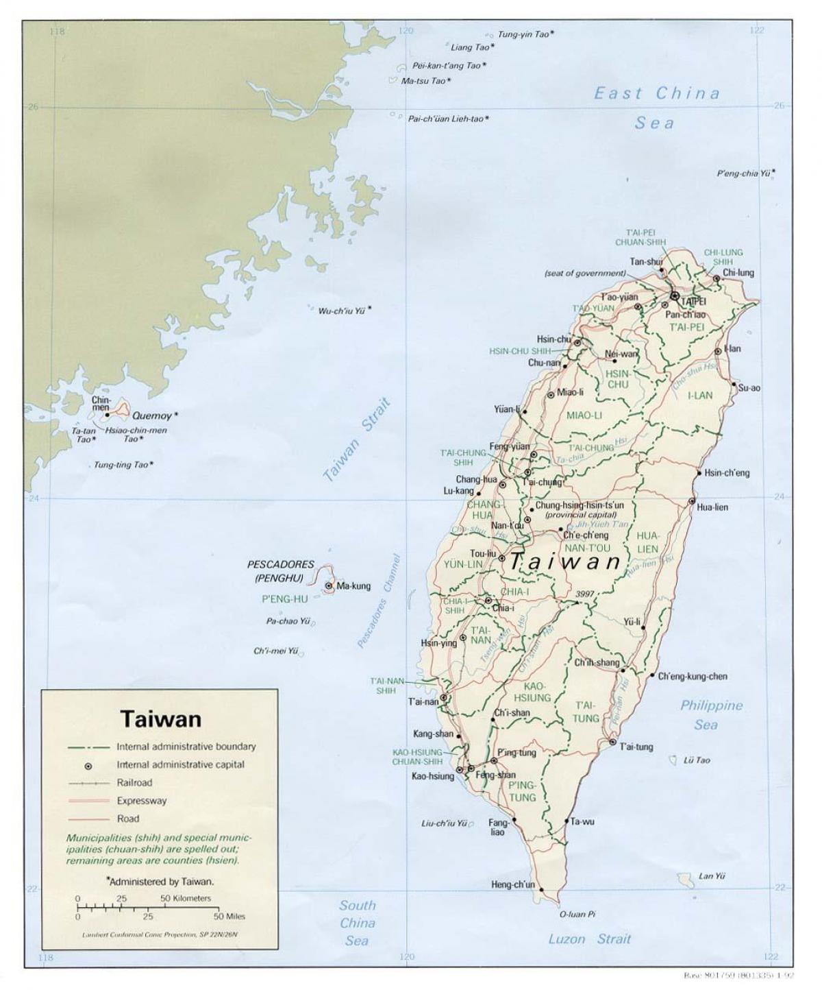 Taiwan basi ramani ya njia
