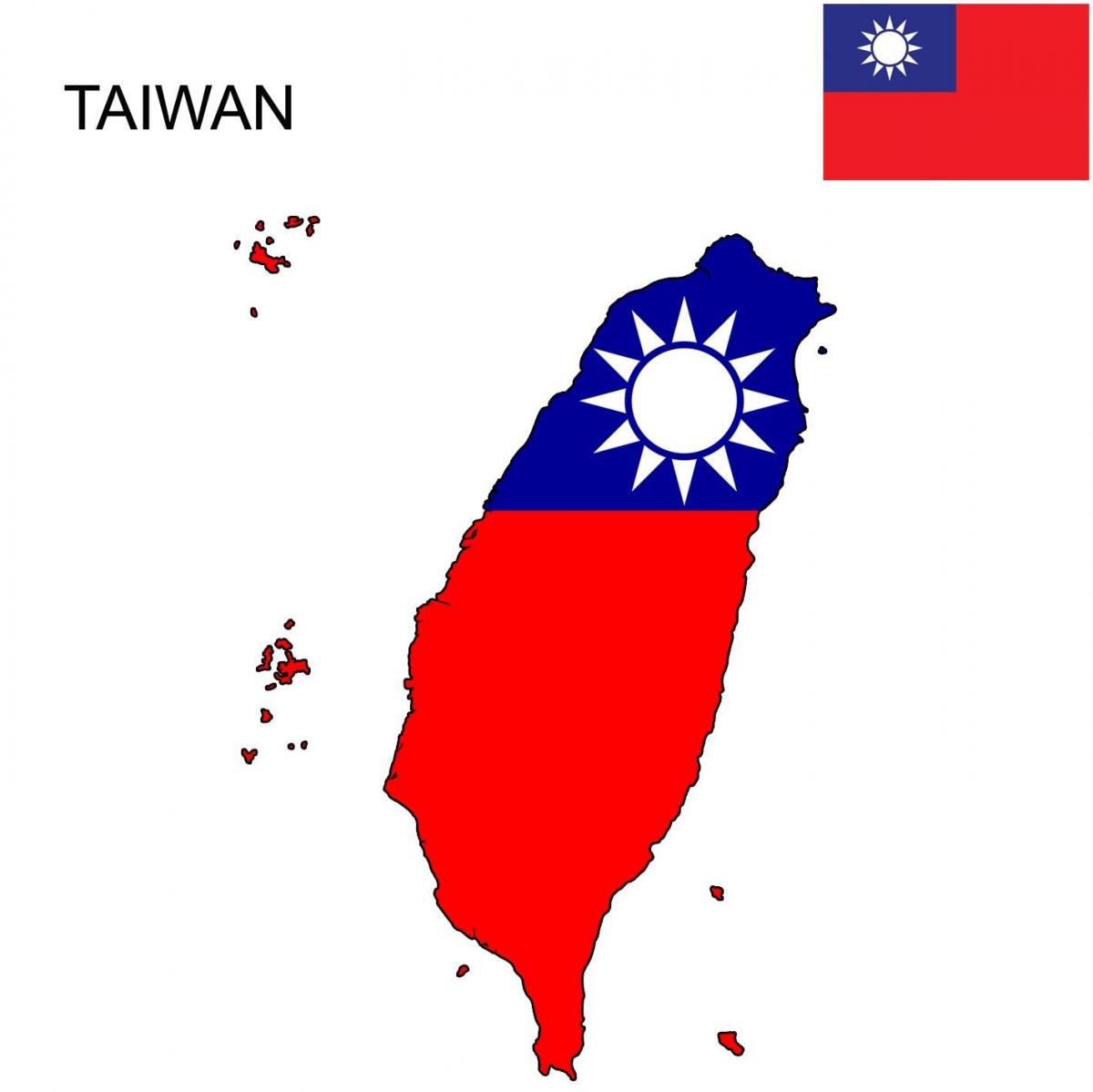 Ramani ya Taiwan bendera