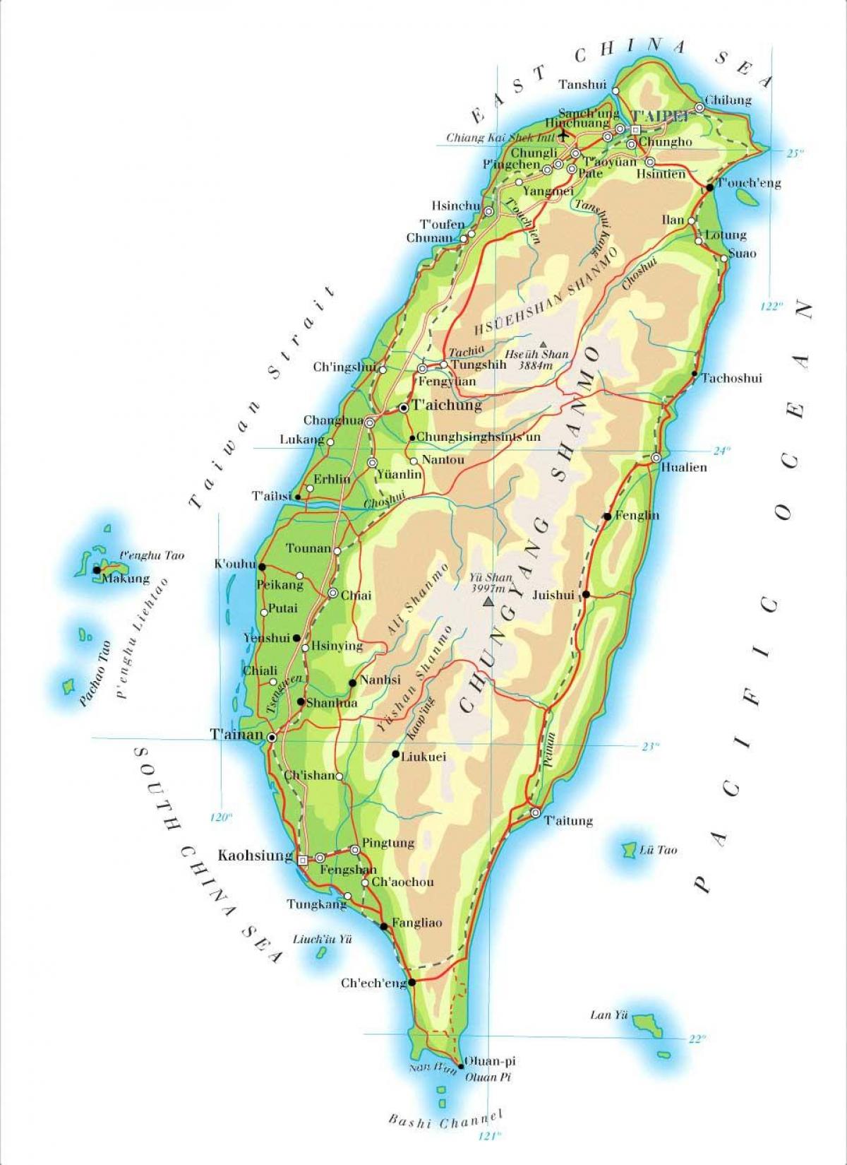 Ramani ya Taiwan mto