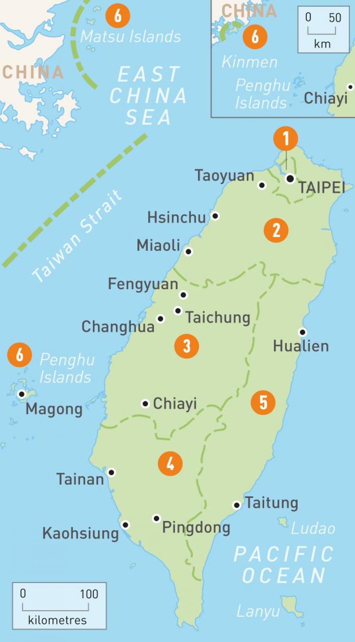 Ramani ya Taiwan ya nchi