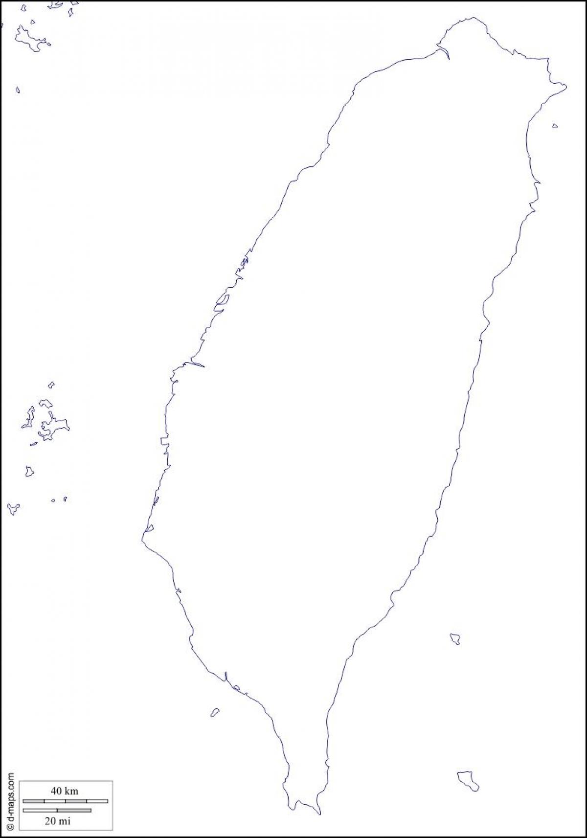 Ramani ya Taiwan tupu