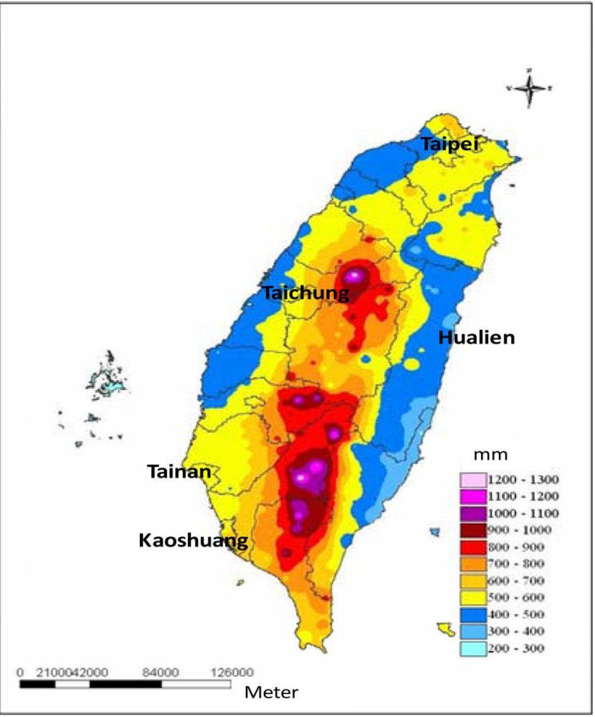 Ramani ya Taiwan ya hali ya hewa