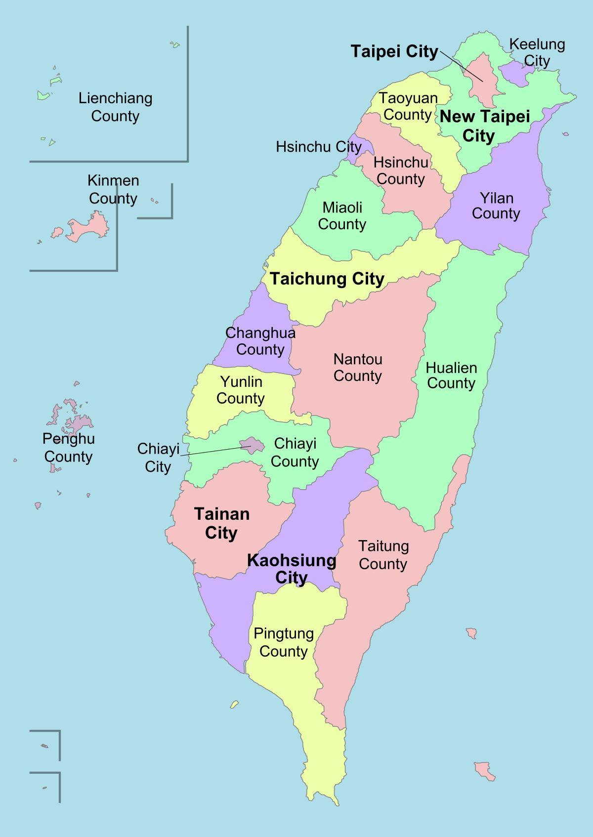 Ramani ya wilaya ya Taiwan 