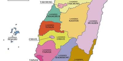 Ramani ya mkoa wa Taiwan