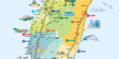 Baiskeli kuzunguka Taiwan barabara baiskeli ramani