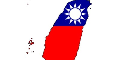 Ramani ya Taiwan bendera