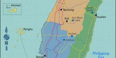 Taiwan vivutio vya utalii ramani